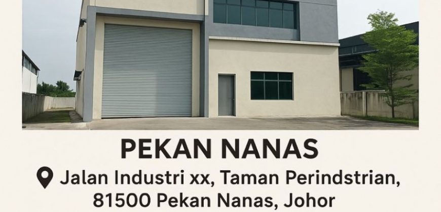 Pekan Nanas – 1.5 Storey Semi Detached Factory – FOR SALE